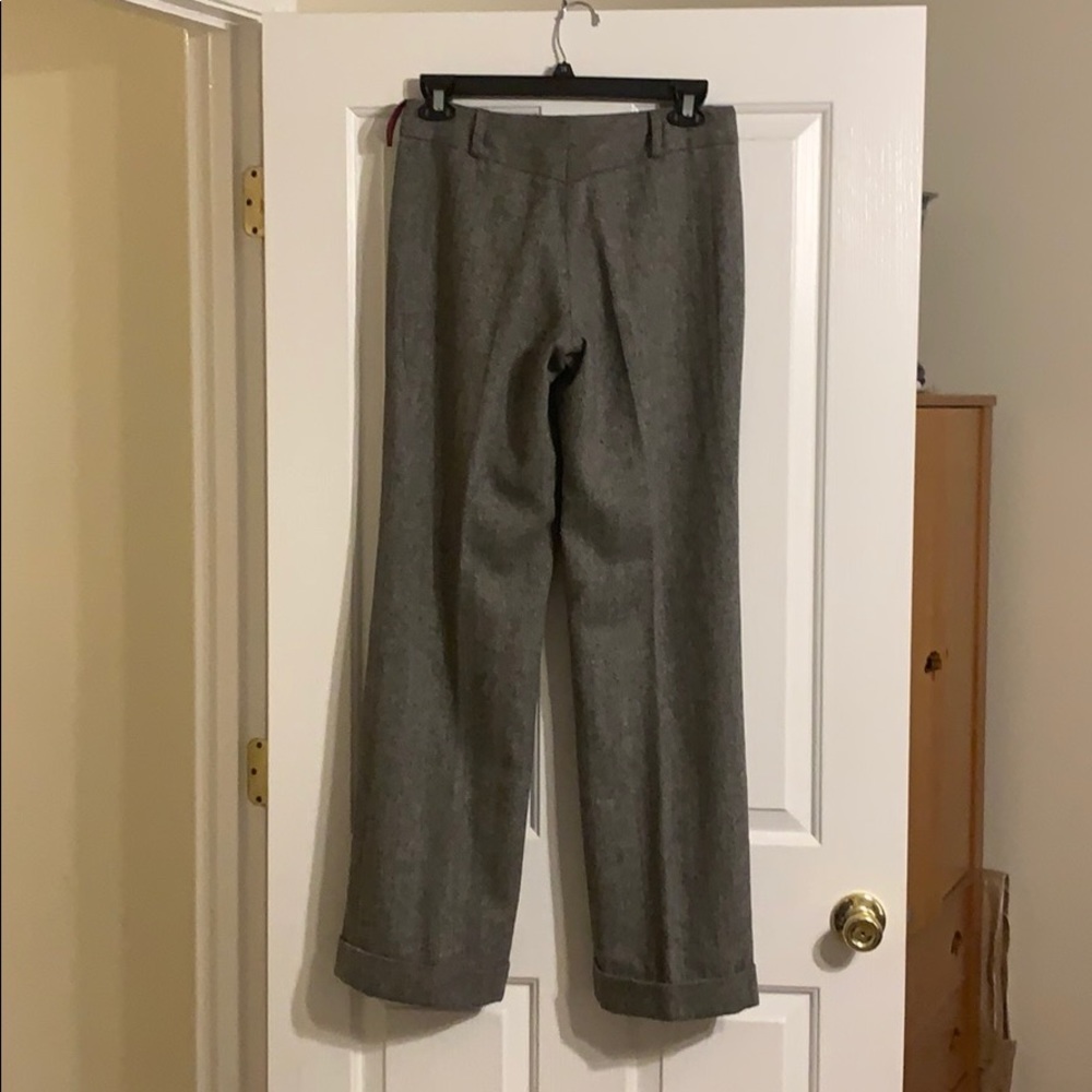 Gray Herringbone Pattern Wool Dress Pants. - image 2